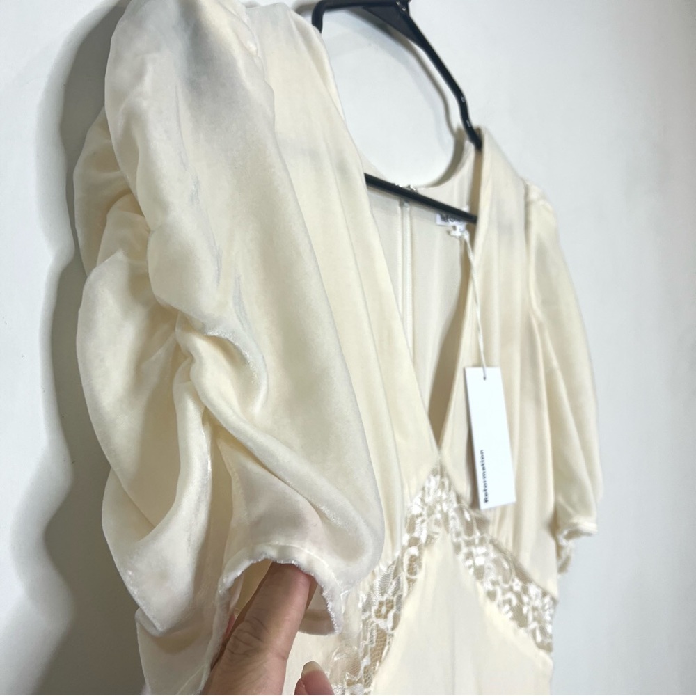Reformation Malaga Velvet maxi Dress in Fior Di Latte size 2 NEW! New with tags! - Picture 6 of 13